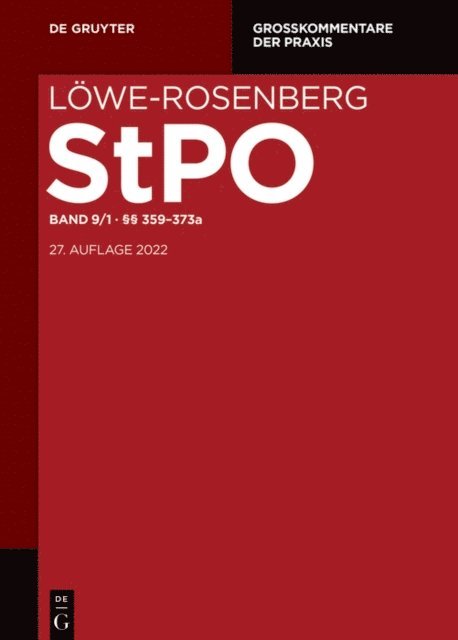 Frank Peter Schuster - §§ 359-373a, E-bok