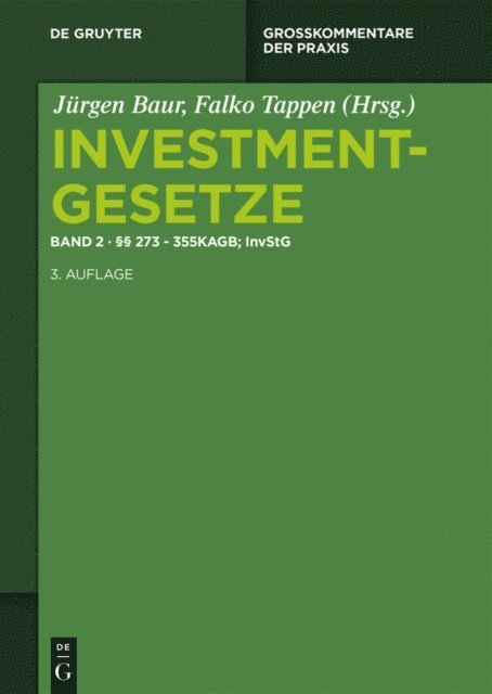 Falko Tappen, Jurgen Baur - §§ 273 - 355 KAGB; InvStG, E-bok