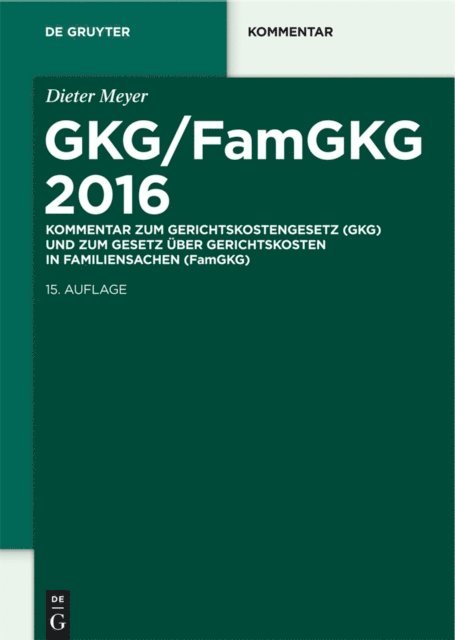 Dieter Meyer - GKG/FamGKG 2016, E-bok