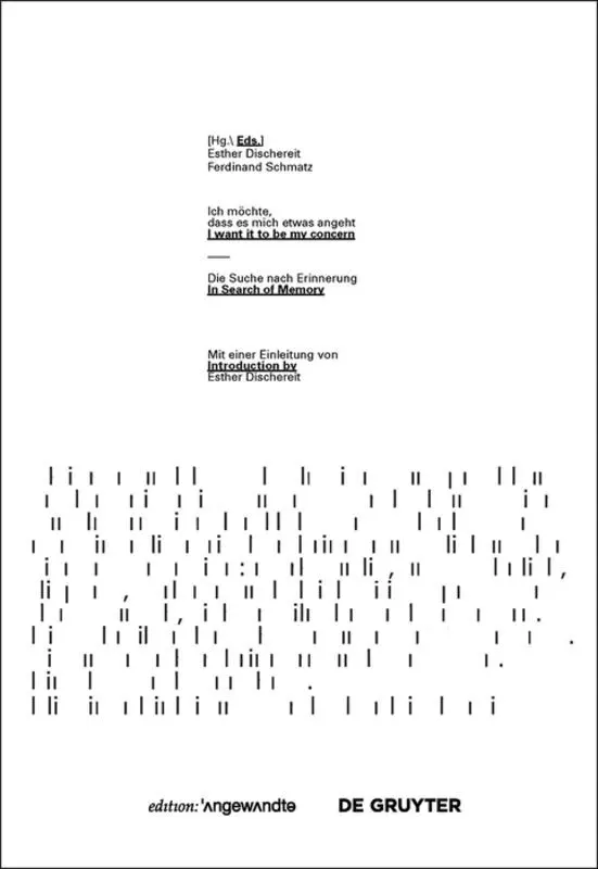 Esther Dischereit, Ferdinand Schmatz - Ich Möchte, Dass Es Mich Etwas Angeht / I Want It to Be My Concern, Häftad. Tillgänglighet: Tillfälligt slut