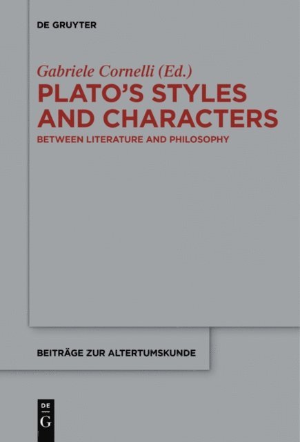 Gabriele Cornelli - Plato's Styles and Characters, E-bok