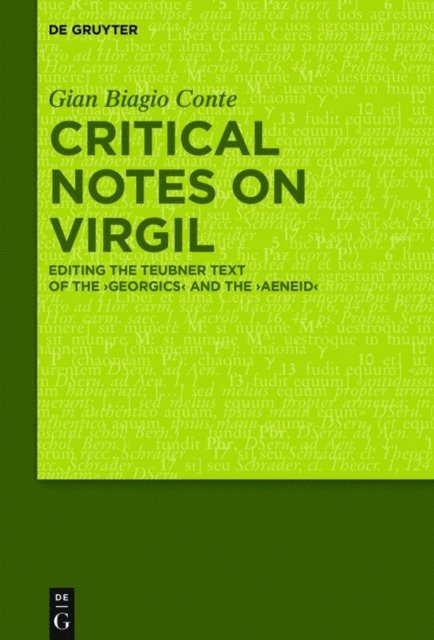 Gian Biagio Conte - Critical Notes on Virgil, E-bok