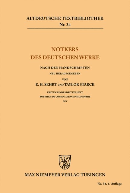 Taylor Starck, Edward H. Sehrt - Notkers des Deutschen Werke, E-bok