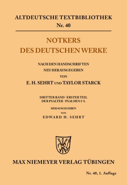 Edward H. Sehrt - Notkers des Deutschen Werke, E-bok