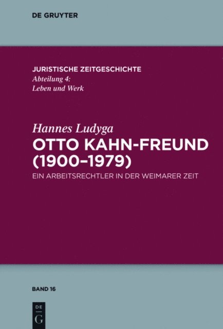 Hannes Ludyga - Otto Kahn-Freund (1900–1979), E-bok