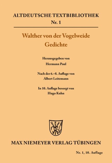 Walther von der Vogelweide, Hugo Kuhn - Gedichte, E-bok