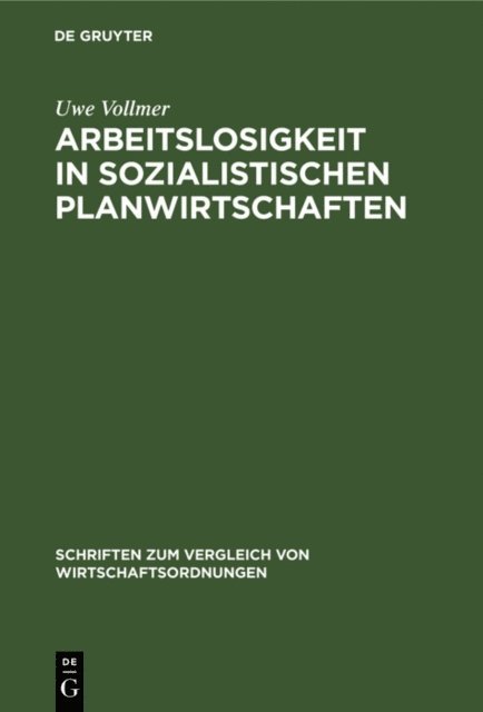 Uwe Vollmer - Arbeitslosigkeit in sozialistischen Planwirtschaften, E-bok