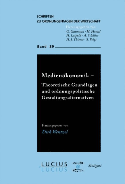 Dirk Wentzel - Medienökonomik, E-bok