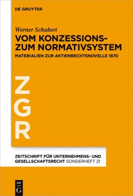 Werner Schubert - Vom Konzessions- zum Normativsystem, E-bok