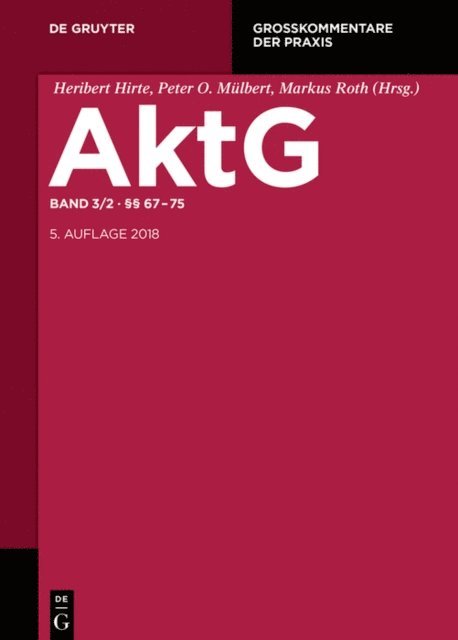 Markus Roth, Peter O. Mulbert, Heribert Hirte - §§ 67-75, E-bok