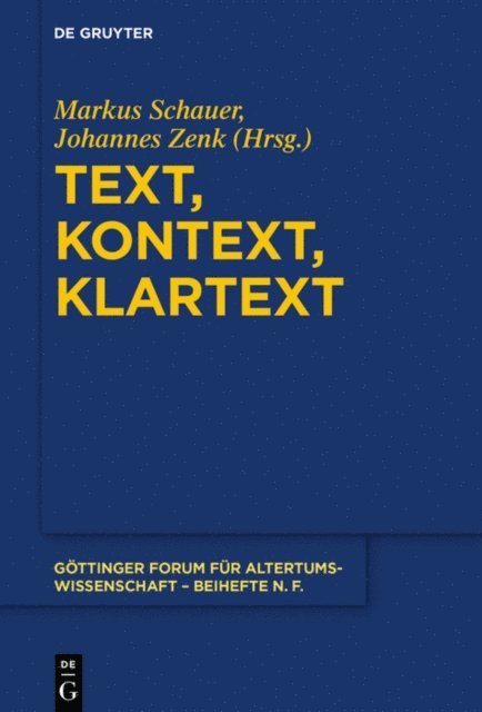 Johannes Zenk, Markus Schauer - Text, Kontext, Klartext, E-bok