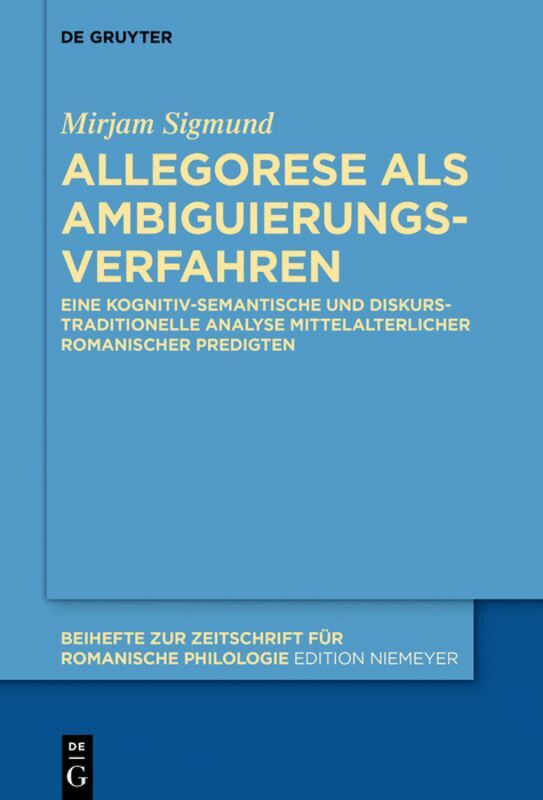 Mirjam Sigmund - Allegorese als Ambiguierungsverfahren, Inbunden