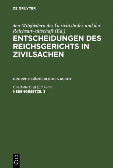 Erich Kummerow, Charlotte Graf - Nebengesetze, 3, E-bok