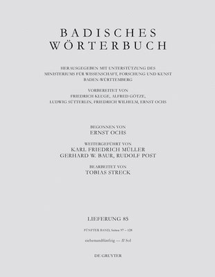 Tobias Streck - Badisches Wörterbuch. Band V/Lieferung 85, Häftad. Tillgänglighet: Tillfälligt slut