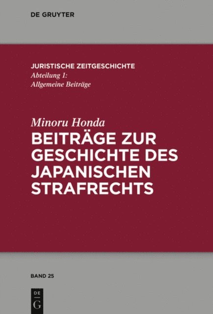 Minoru Honda - Beiträge zur Geschichte des japanischen Strafrechts, E-bok