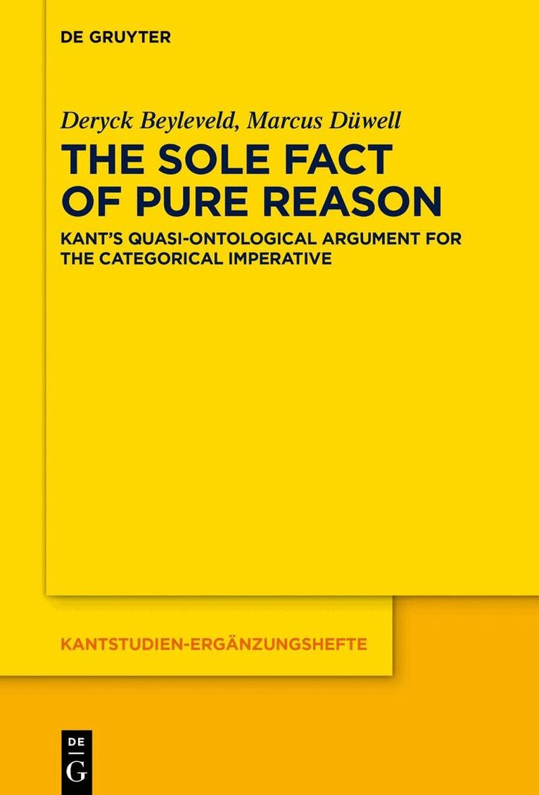 Deryck Beyleveld, Marcus Düwell - Sole Fact of Pure Reason, Inbunden. Tillgänglighet: Tillfälligt slut