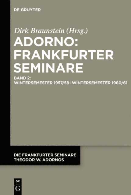 Dirk Braunstein - Wintersemester 1957/58 – Wintersemester 1960/61, E-bok