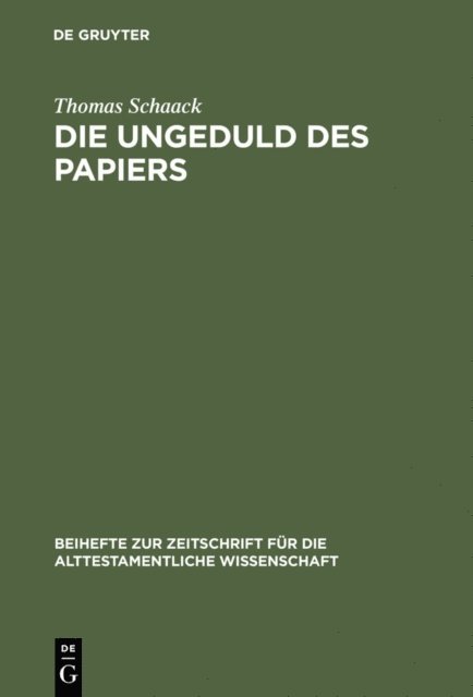 Thomas Schaack - Die Ungeduld des Papiers, E-bok