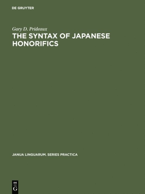 Syntax of Japanese Honorifics