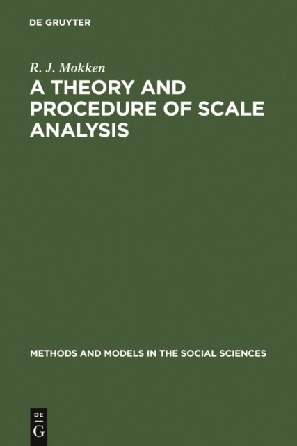 R. J. Mokken - Theory and Procedure of Scale Analysis, E-bok