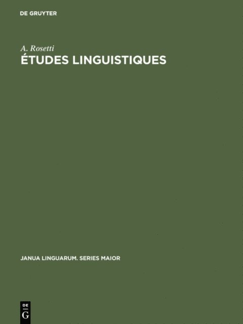 A. Rosetti - Études linguistiques, E-bok