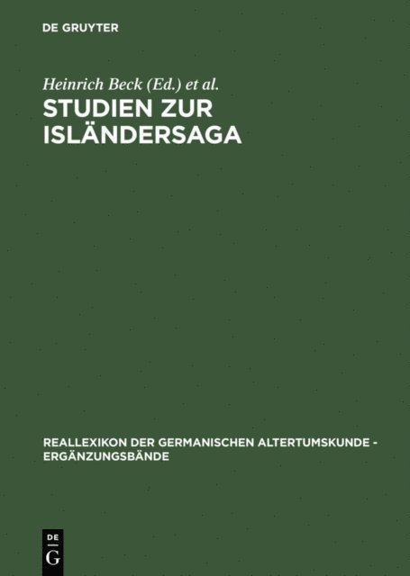 Else Ebel, Heinrich Beck - Studien zur Isländersaga, E-bok