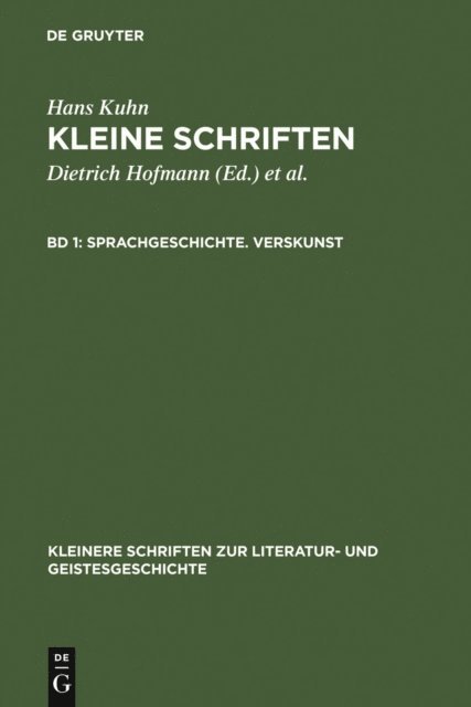 Hans Kuhn, Klaus von See, Wolfgang Lange, Dietrich Hofmann - Sprachgeschichte. Verskunst, E-bok