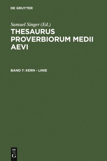 Kuratorium Singer der SAGW - Kern - Linie, E-bok