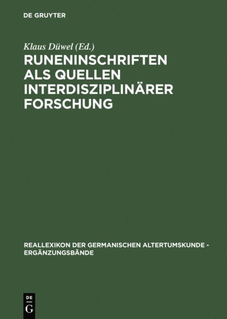 Klaus Duwel - Runeninschriften als Quellen interdisziplinärer Forschung, E-bok
