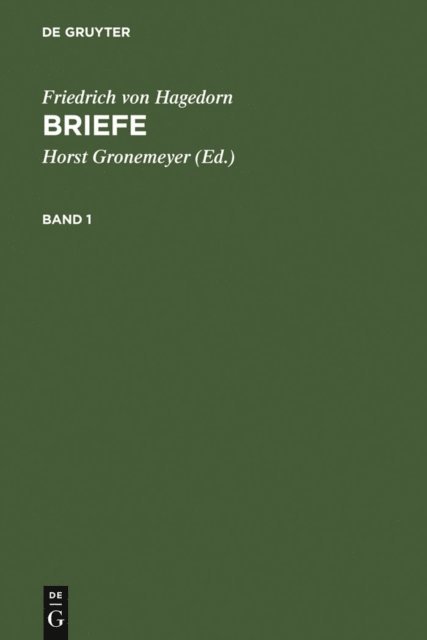 Friedrich von Hagedorn, Horst Gronemeyer - Briefe, E-bok