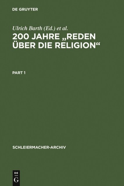 Claus-Dieter Osthovener, Ulrich Barth - 200 Jahre "Reden über die Religion", E-bok