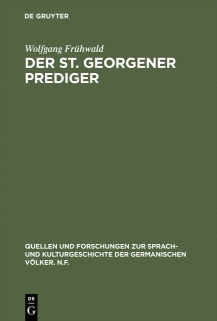 Wolfgang Fruhwald - Der St. Georgener Prediger, E-bok
