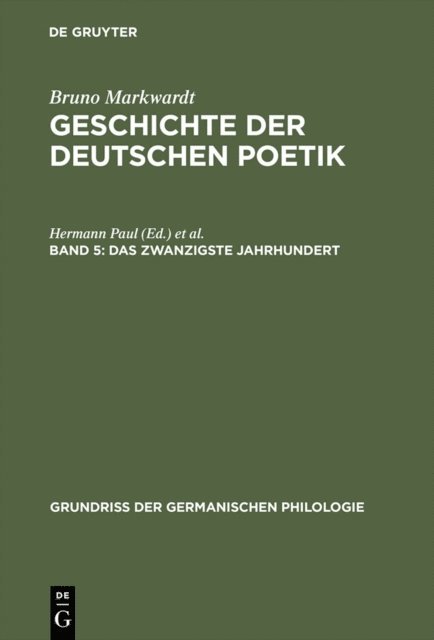 Bruno Markwardt - Das zwanzigste Jahrhundert, E-bok