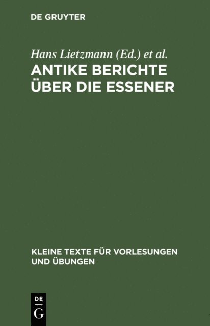 Christoph Burchard, Alfred Adam - Antike Berichte über die Essener, E-bok