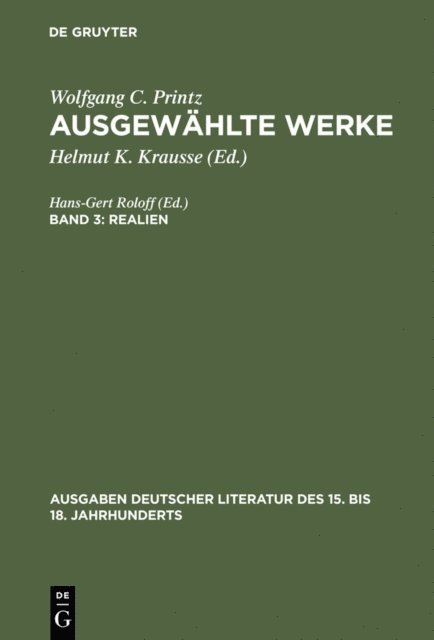 Wolfgang Caspar Printz, Helmut K. Krausse - Realien, E-bok