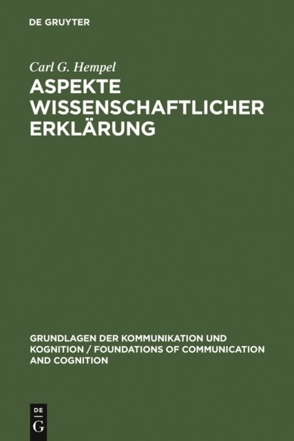 Carl G. Hempel - Aspekte wissenschaftlicher Erklärung, E-bok