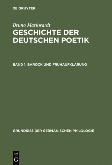 Bruno Marckwardt - Barock und Frühaufklärung, E-bok