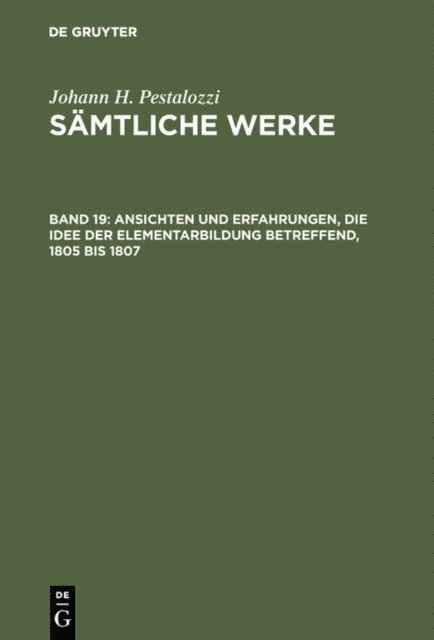 Walter Feilchenfeld Fales, Emanuel Dejung - Ansichten und Erfahrungen, die Idee der Elementarbildung betreffend, 1805 bis 1807, E-bok