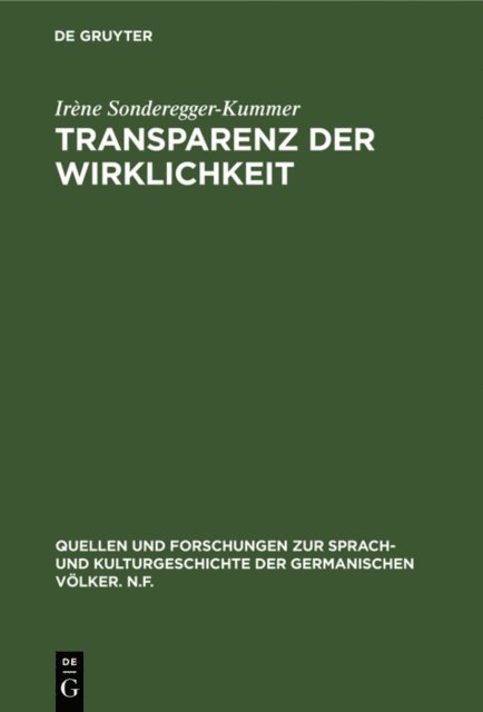 Irene Sonderegger-Kummer - Transparenz der Wirklichkeit, E-bok