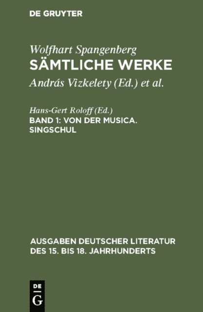 Wolfhart Spangenberg, Andras Vizkelety - Von der Musica. Singschul, E-bok