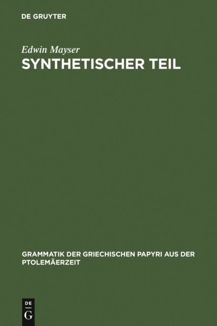 Edwin Mayser - Synthetischer Teil, E-bok