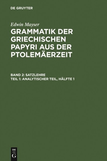 Edwin Mayser - Analytischer Teil, Hälfte 1, E-bok