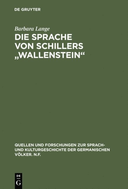 Barbara Lange - Die Sprache von Schillers "Wallenstein", E-bok