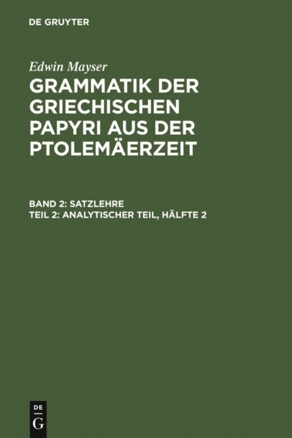 Edwin Mayser - Analytischer Teil, Hälfte 2, E-bok