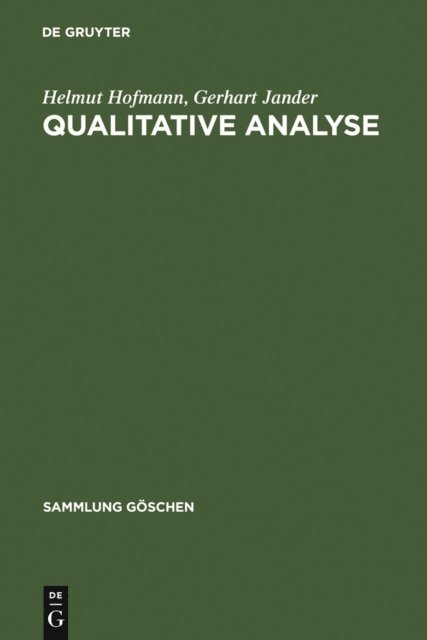 Gerhart Jander, Helmut Hofmann - Qualitative Analyse, E-bok