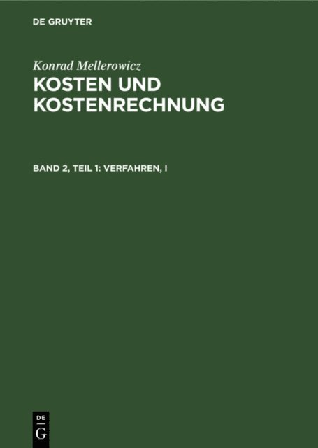 Konrad Mellerowicz - Verfahren, I, E-bok