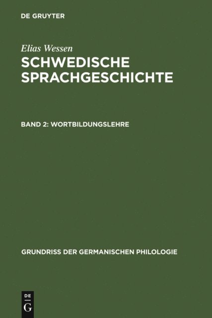 Elias Wessen - Wortbildungslehre, E-bok