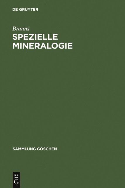 Brauns, Karl F. Chudoba - Spezielle Mineralogie, E-bok