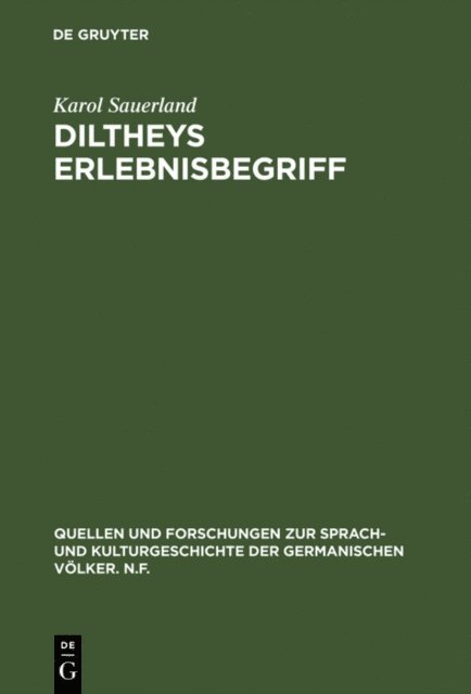 Karol Sauerland - Diltheys Erlebnisbegriff, E-bok