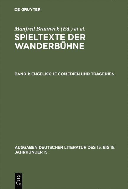 Manfred Brauneck - Engelische Comedien und Tragedien, E-bok